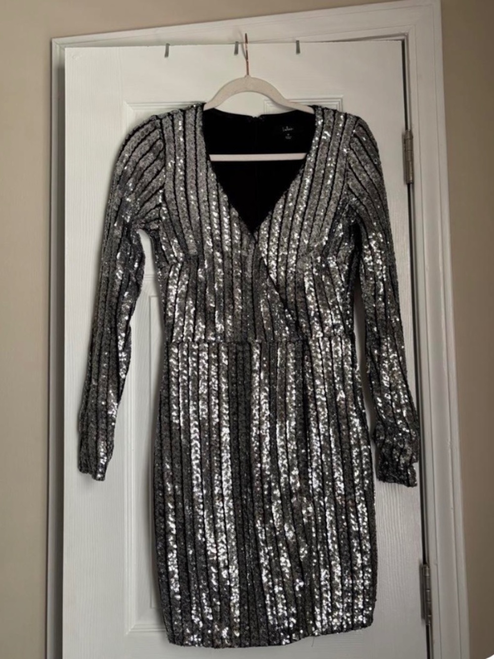 Silver Sequin Lulus Mini Dress
